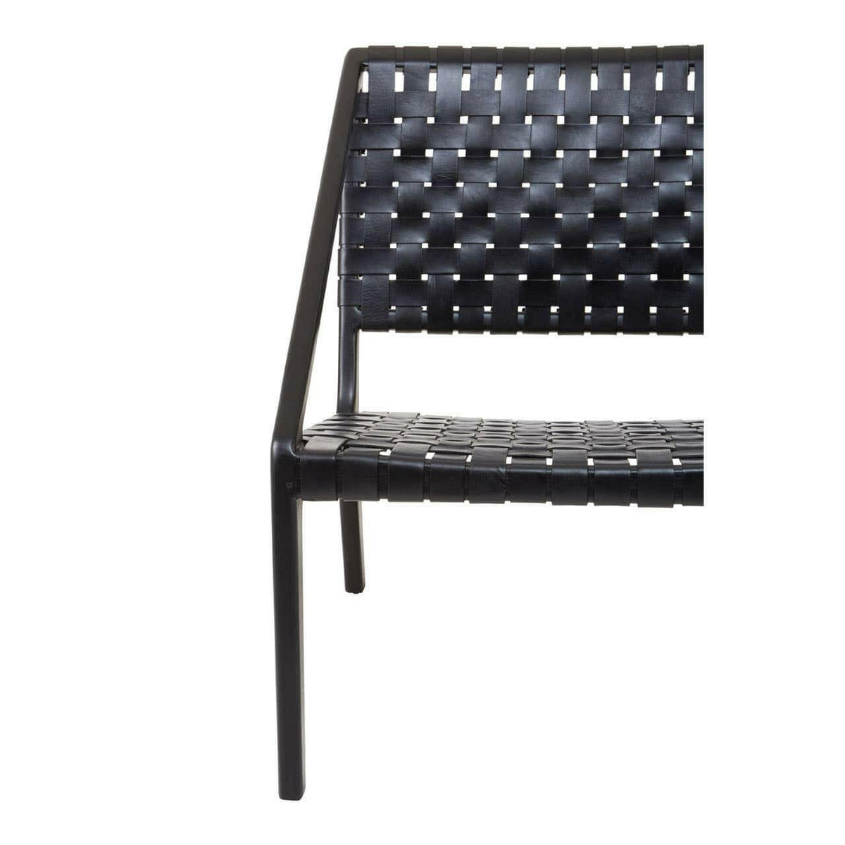Kendari Black Leather Woven Chair.