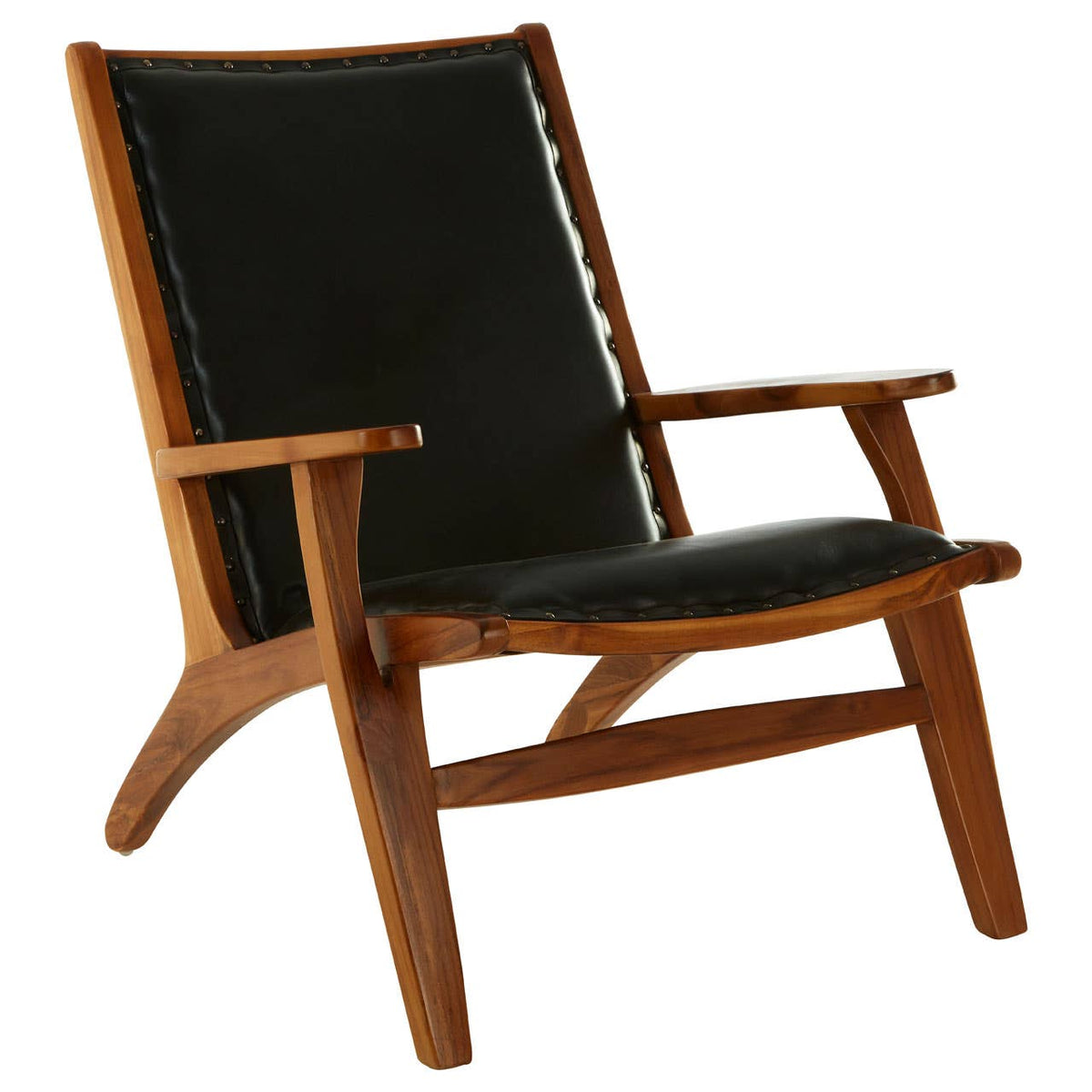 Kendari Chair With Black Plain Cow Leather.