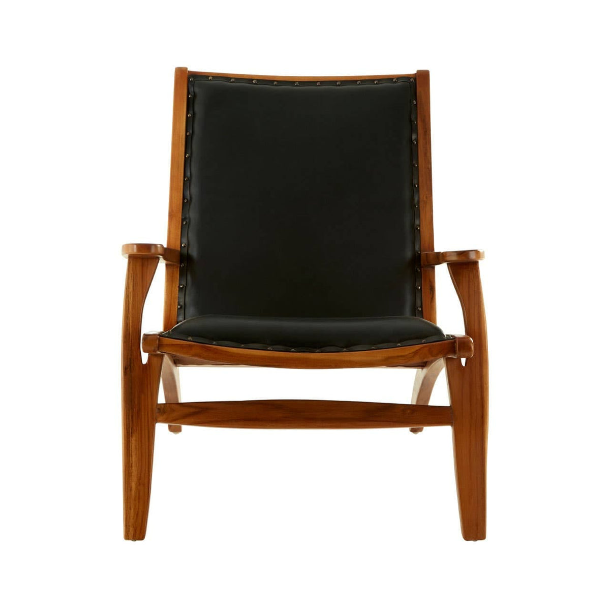 Kendari Chair With Black Plain Cow Leather.