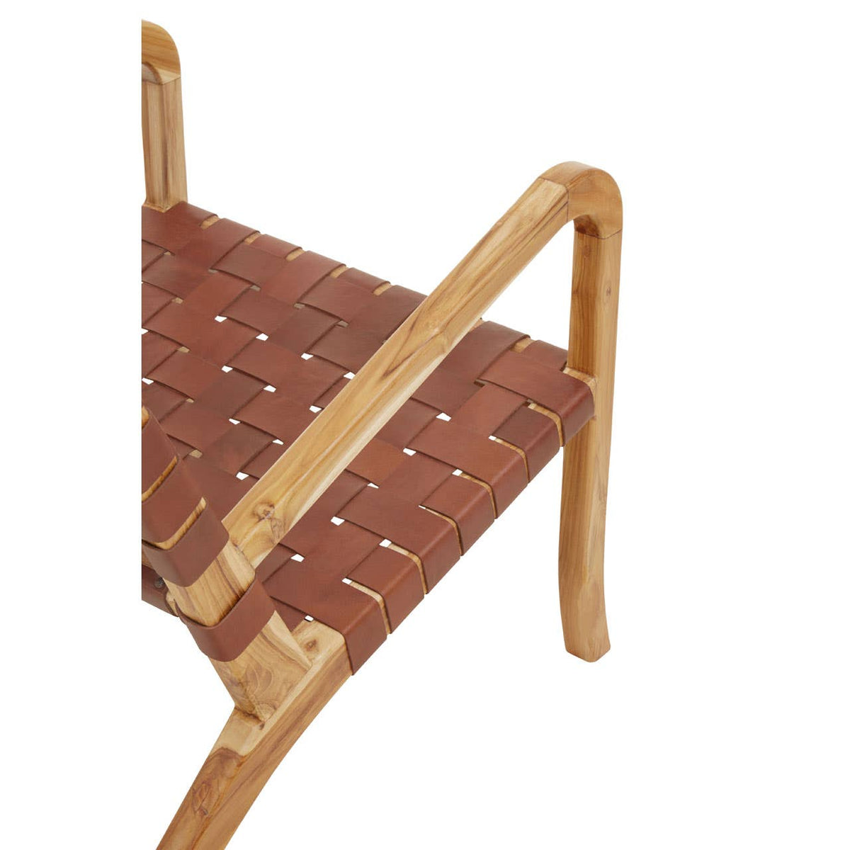 Kendari Dark Brown Leather And Teak Chair.