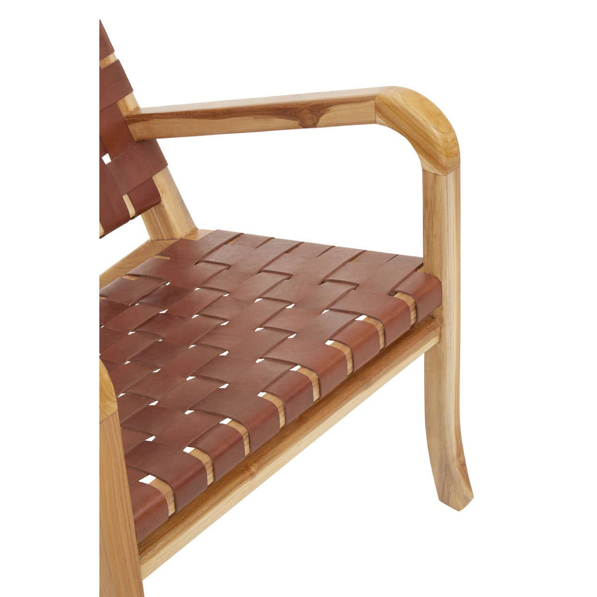 Kendari Dark Brown Leather And Teak Chair.