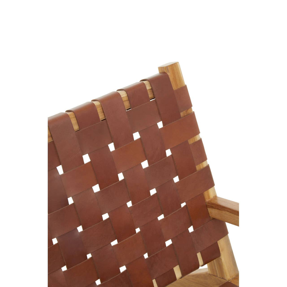 Kendari Dark Brown Leather And Teak Chair.