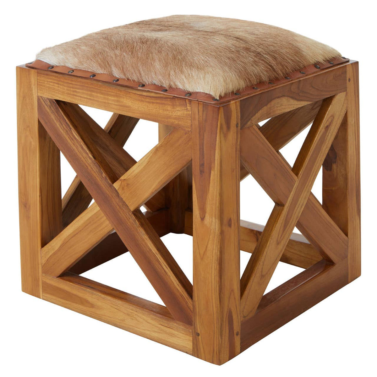 Kendari Goat Leather Stool.