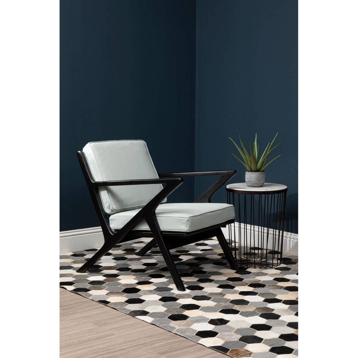 Kendari Grey Cow Leather Chair.