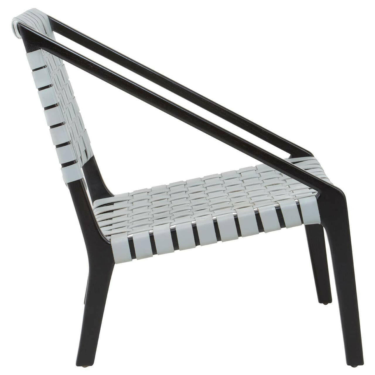 Kendari Grey Leather Woven Chair.