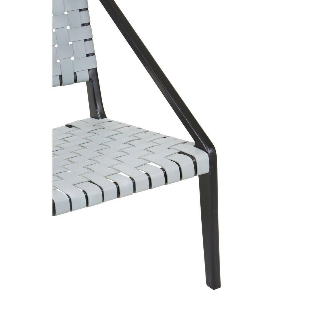 Kendari Grey Leather Woven Chair.