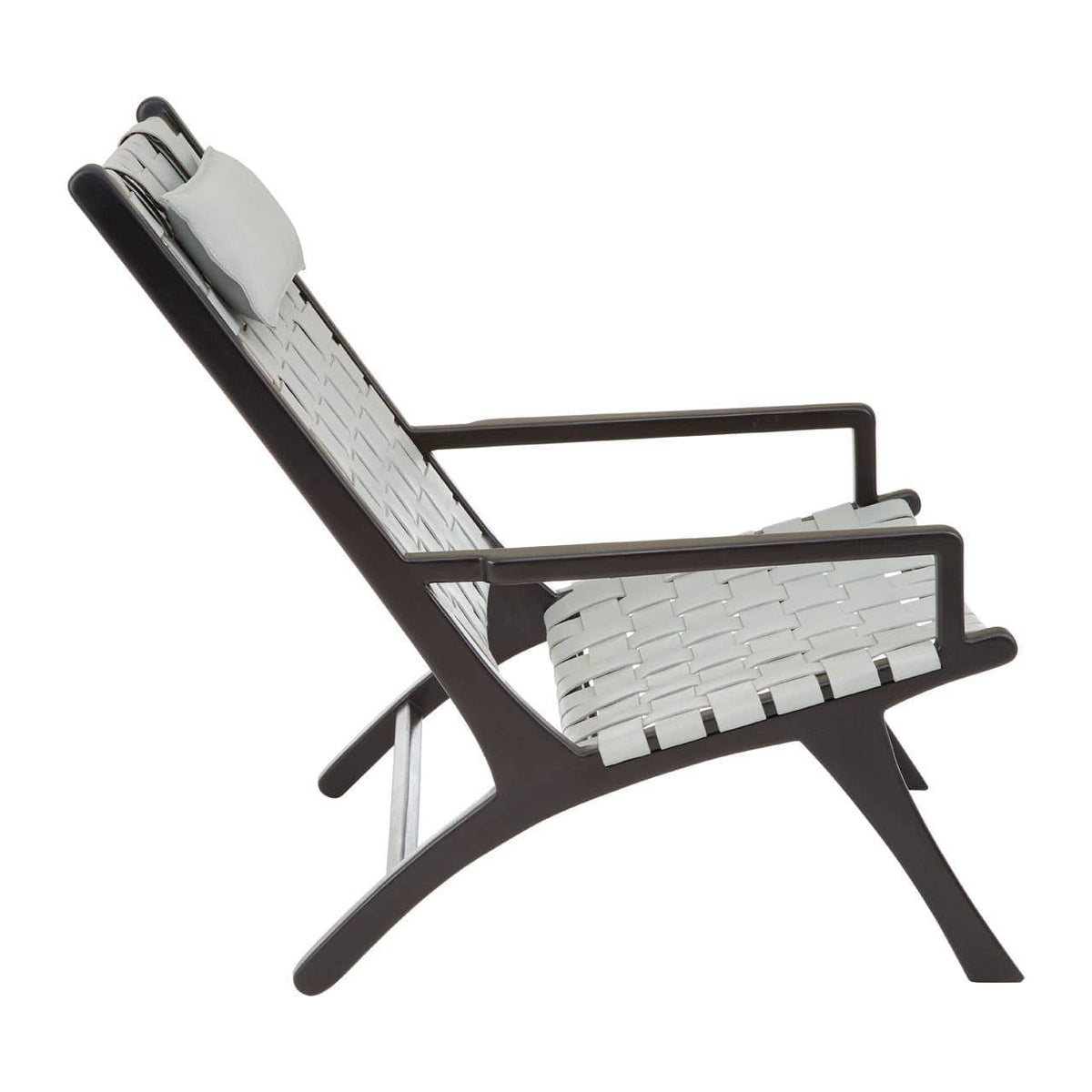 Kendari Grey Leather Woven Chair.