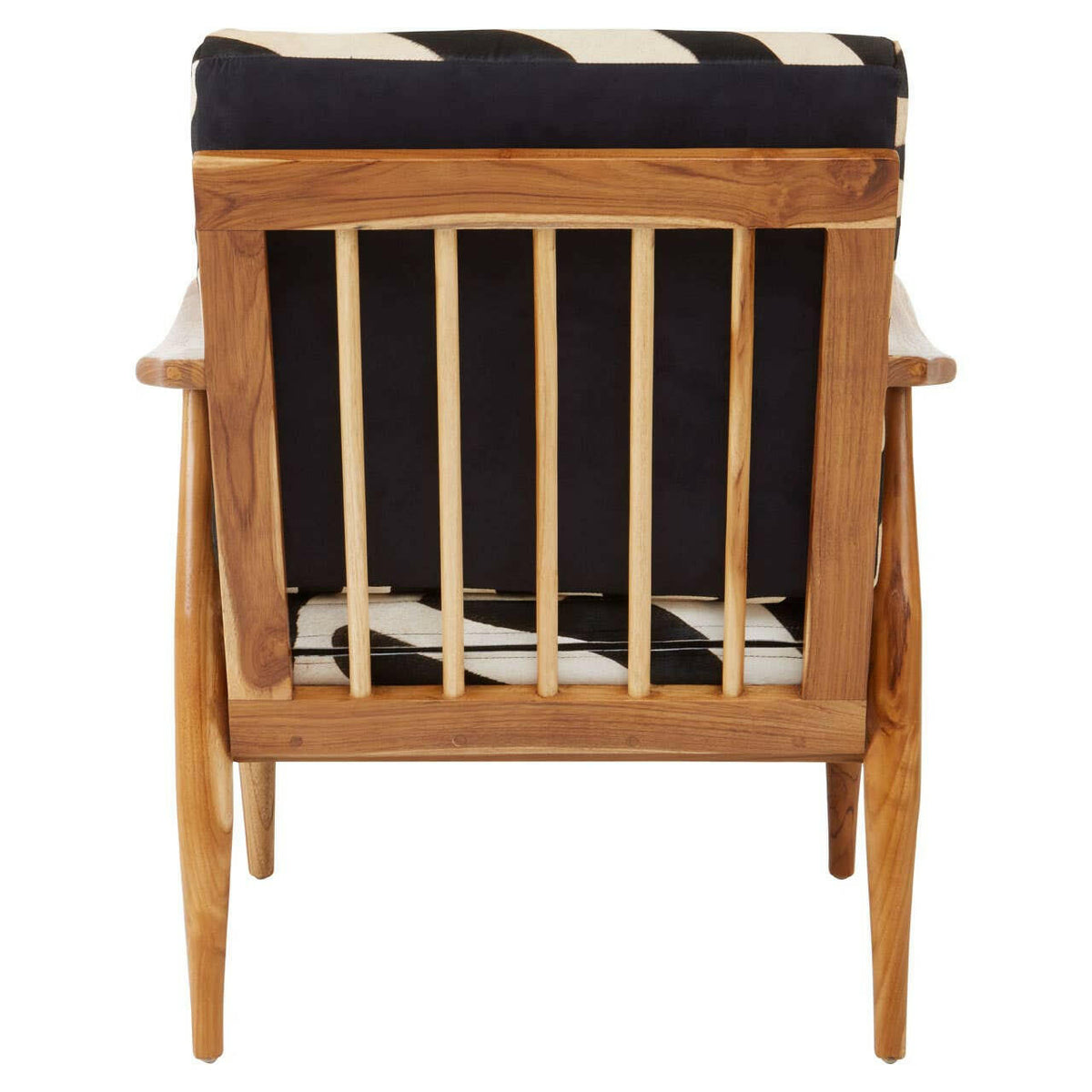 Kendari Leather Zebra Pattern And Teak Chair.