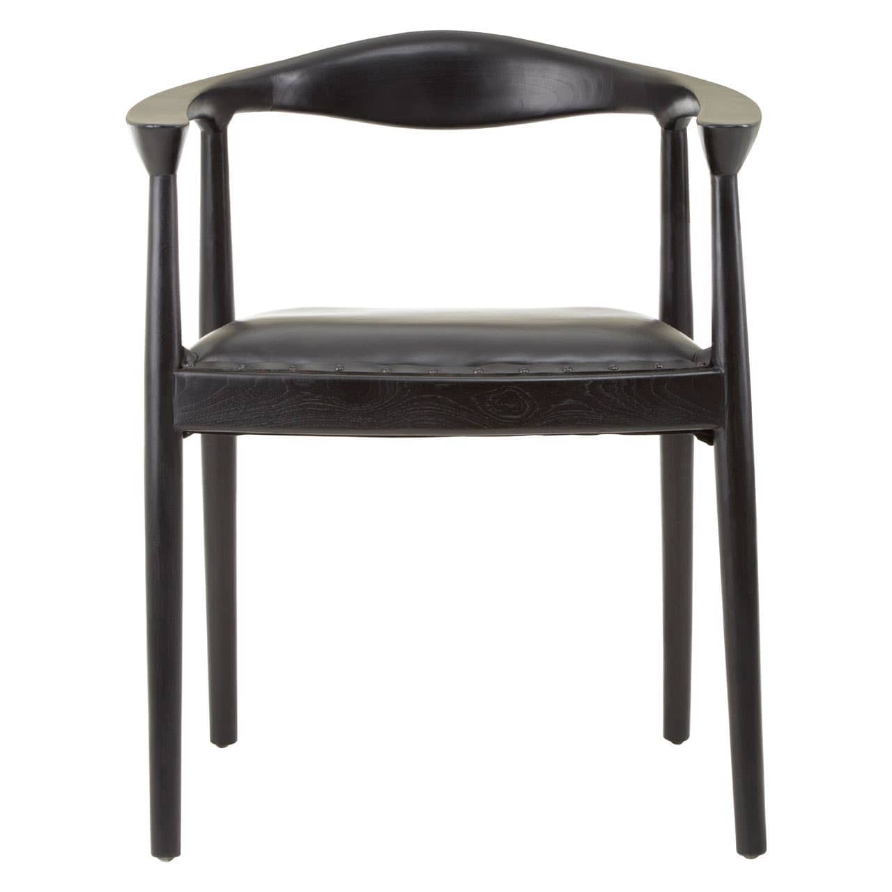 Noosa & Co. Living Kendari Open Back Black Leather Chair House of Isabella UK