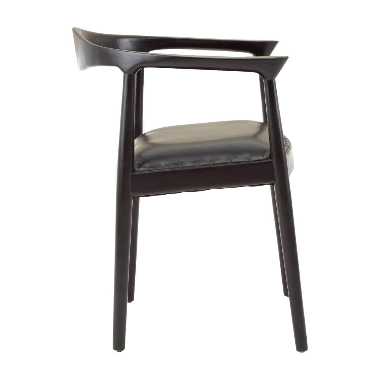 Noosa & Co. Living Kendari Open Back Black Leather Chair House of Isabella UK