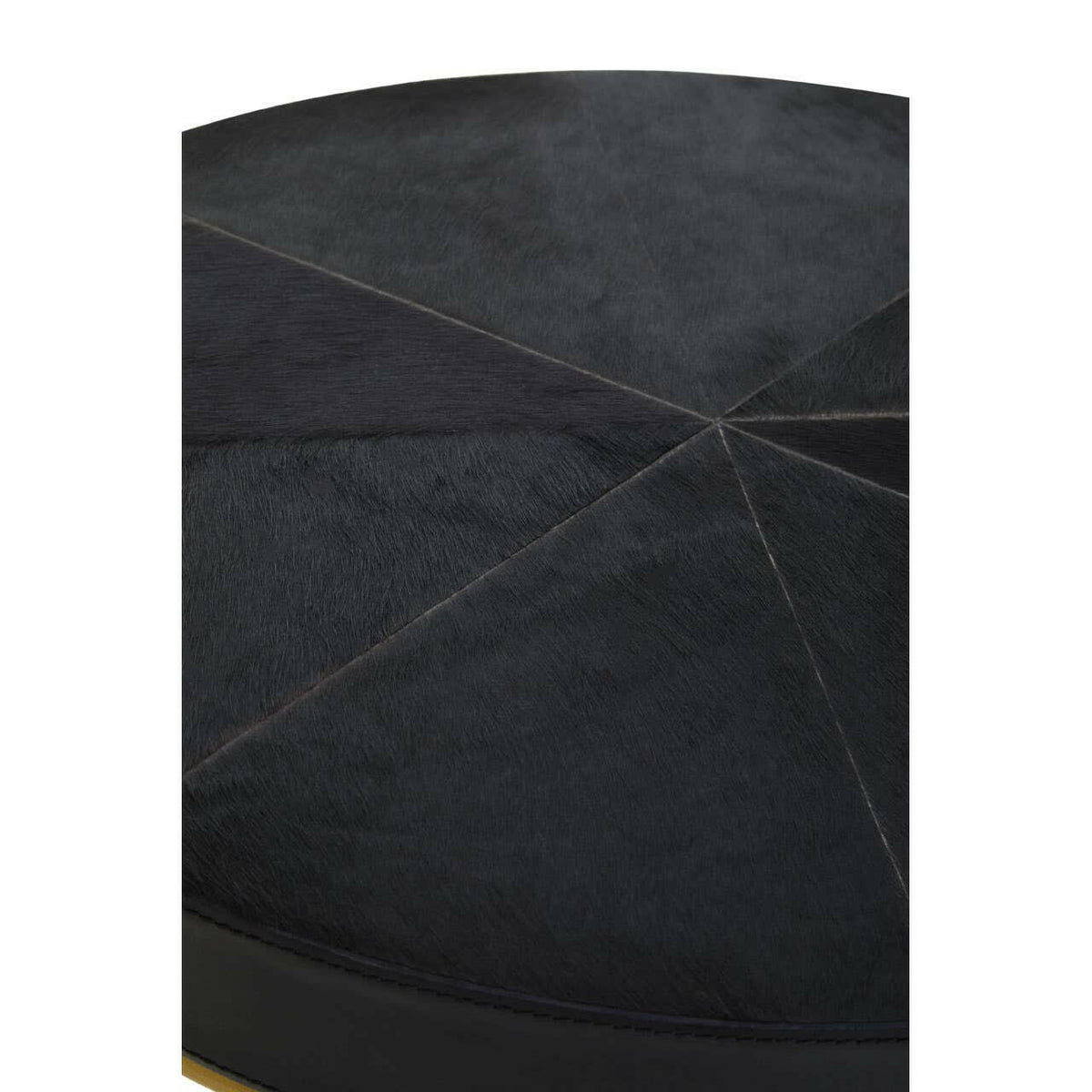 Kensington Townhouse Hair On Hide Black And Gold Round Side Table.