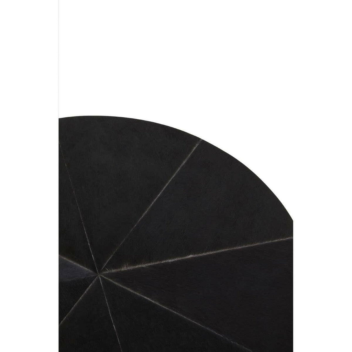 Kensington Townhouse Hair On Hide Black And Gold Round Side Table.