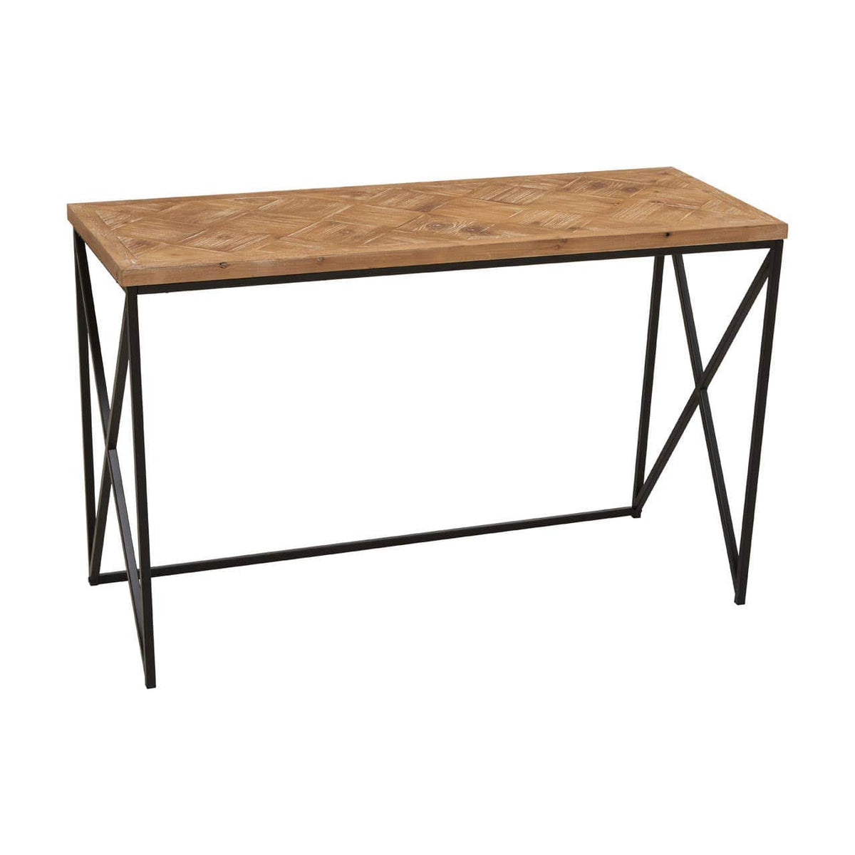 Kickford Console With Natural Parquet Top.