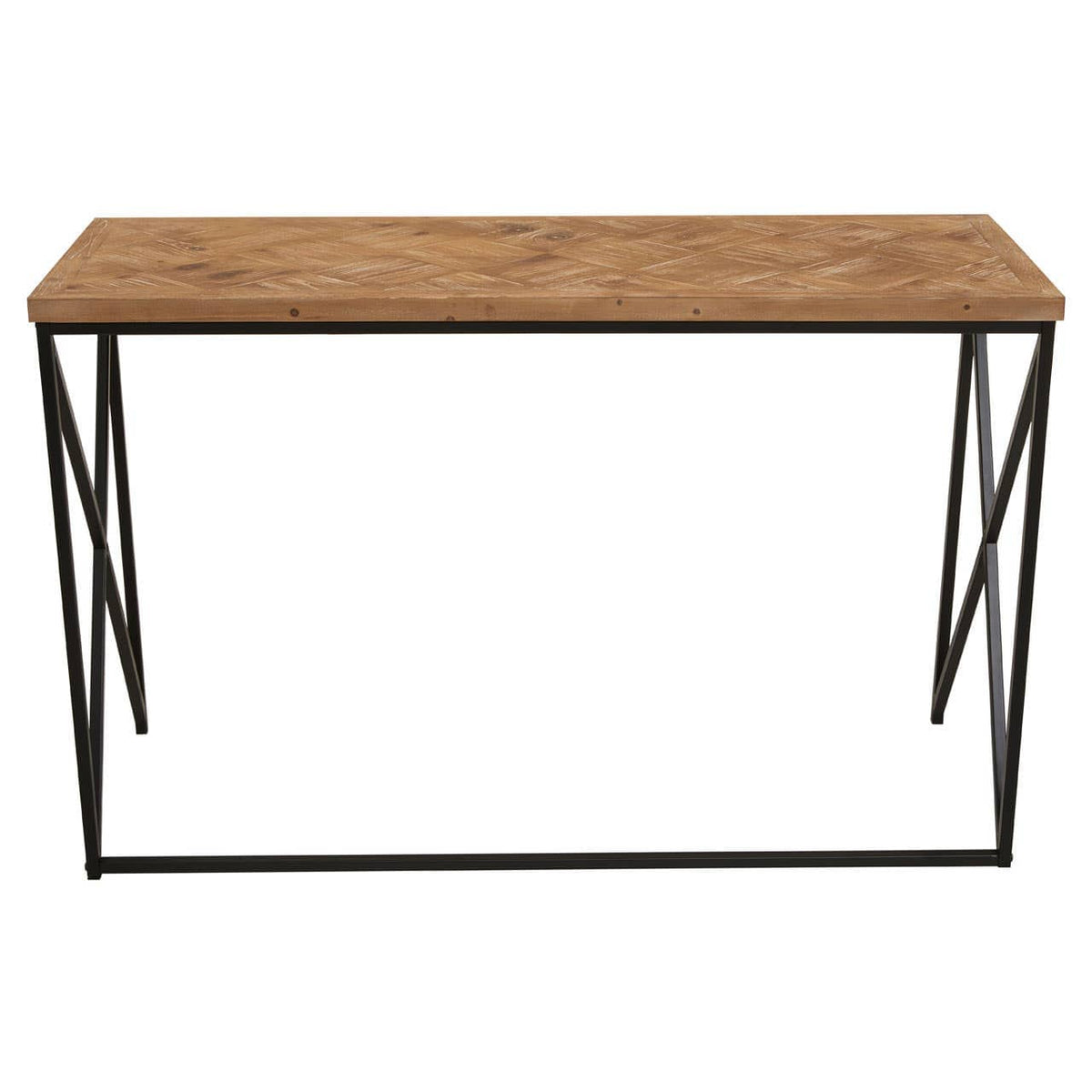Kickford Console With Natural Parquet Top.