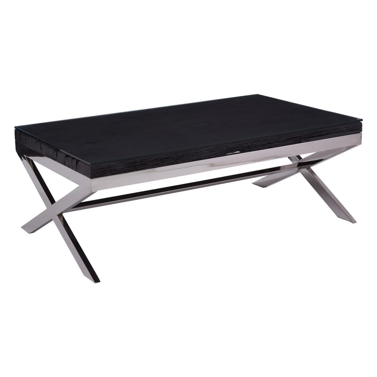 Noosa & Co. Living Kindo Black Coffee Table With Cross Base House of Isabella UK