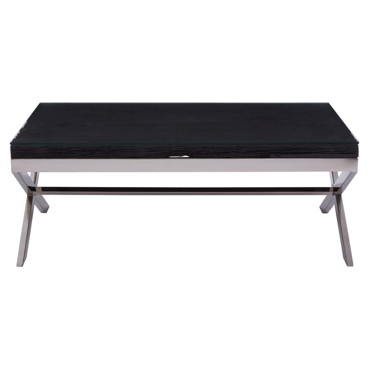 Kindo Black Coffee Table With Cross Base.