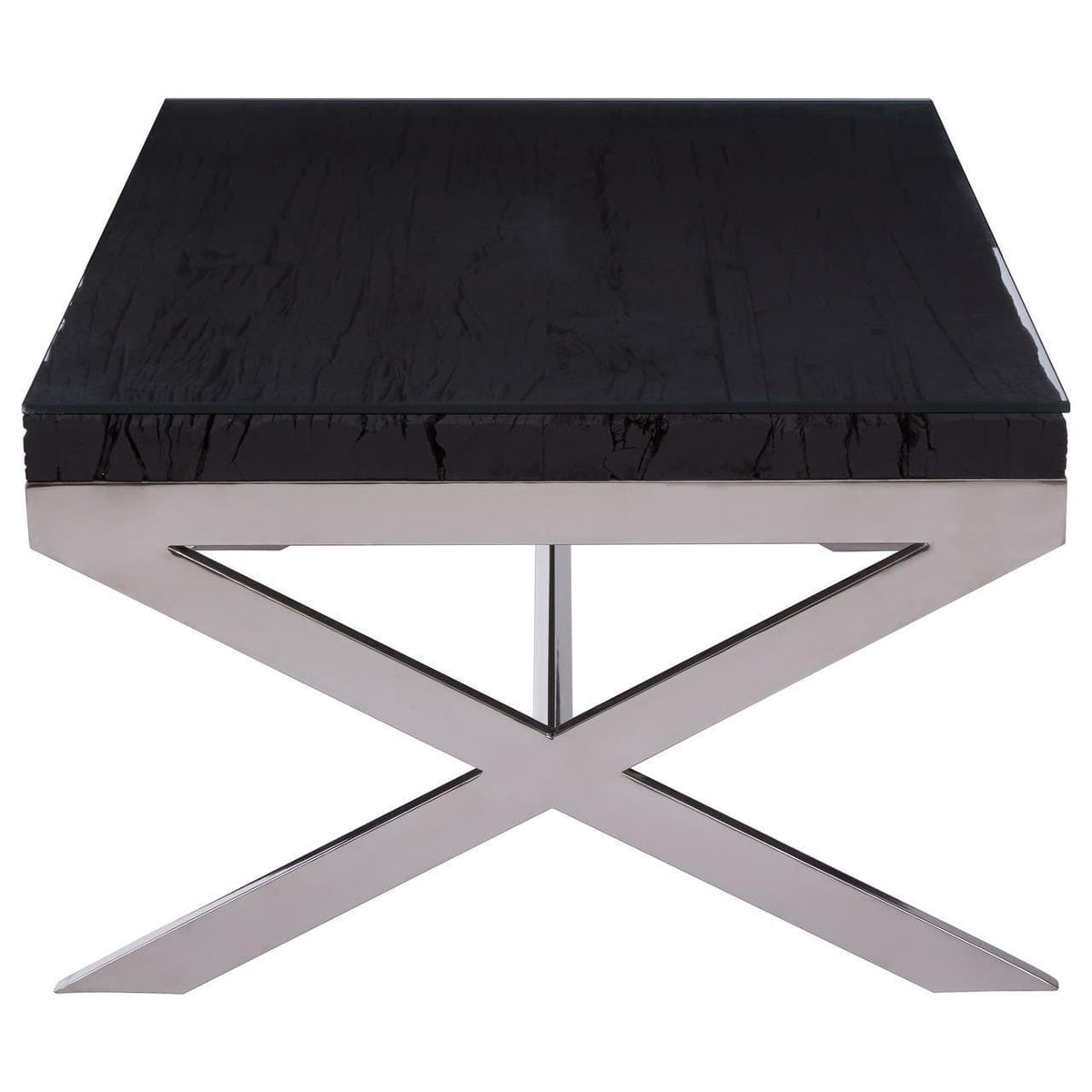 Kindo Black Coffee Table With Cross Base.
