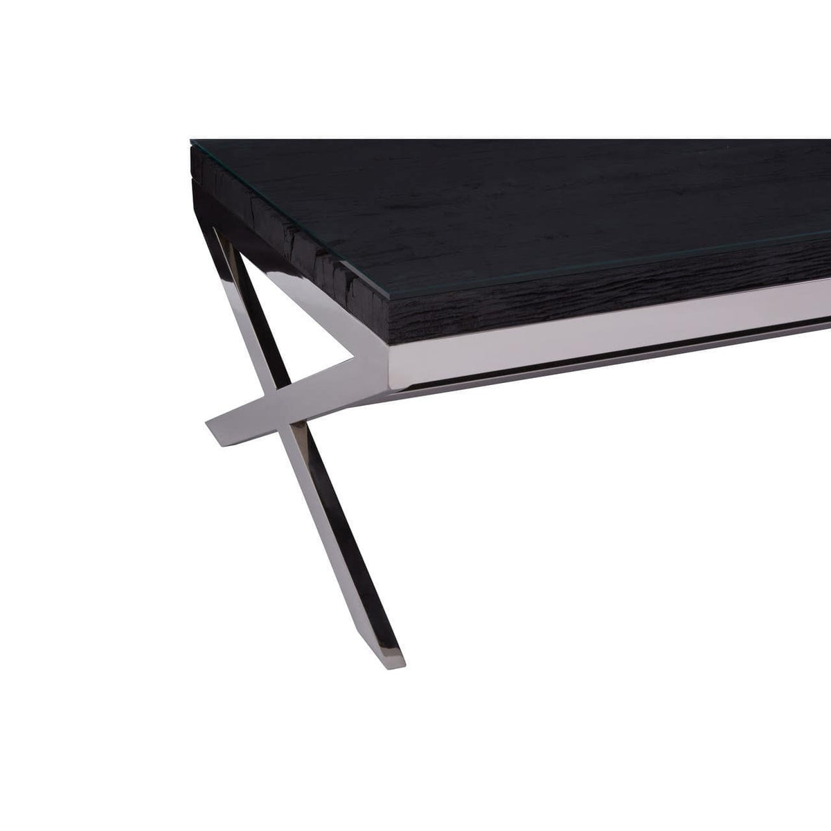 Kindo Black Coffee Table With Cross Base.