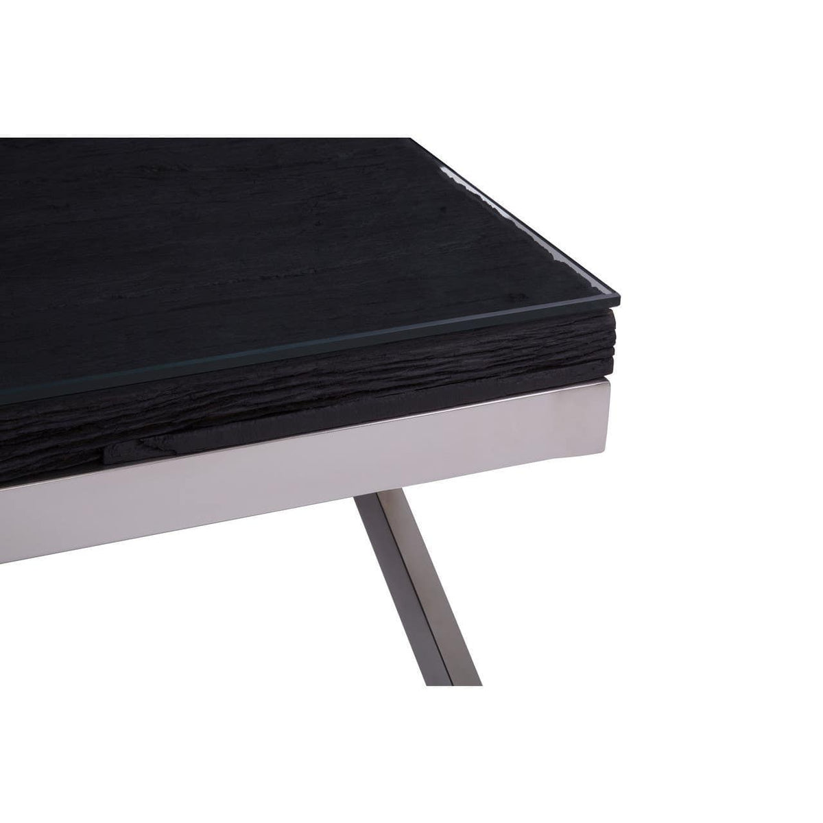 Kindo Black Coffee Table With Cross Base.