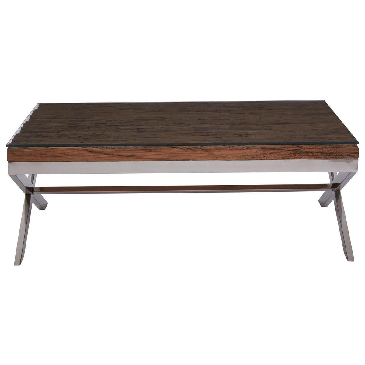 Kindo Natural Coffee Table With Cross Base.