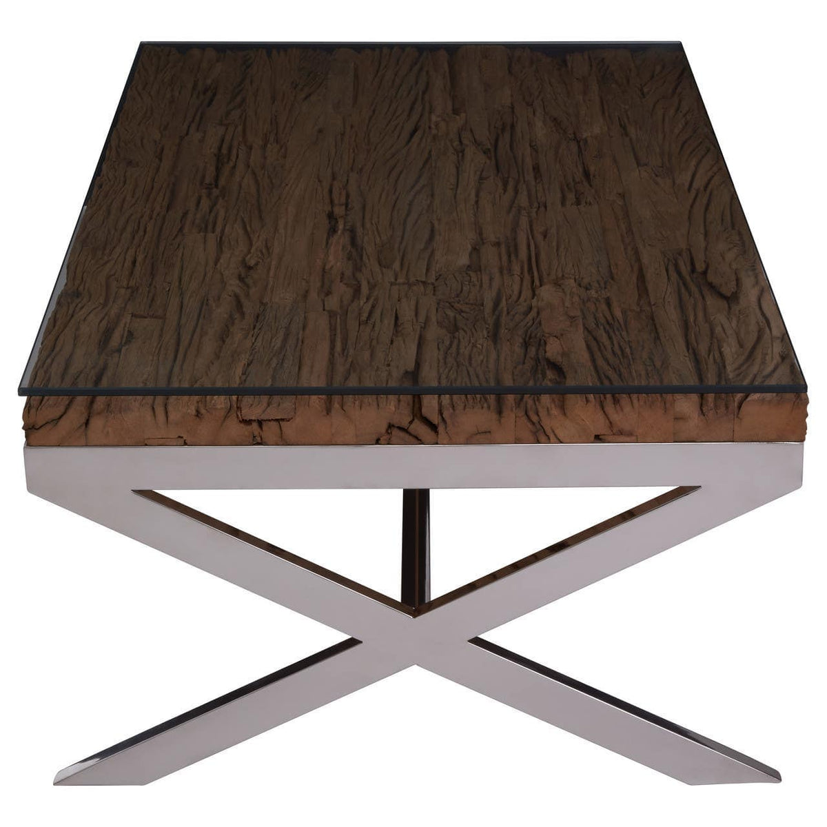 Kindo Natural Coffee Table With Cross Base.