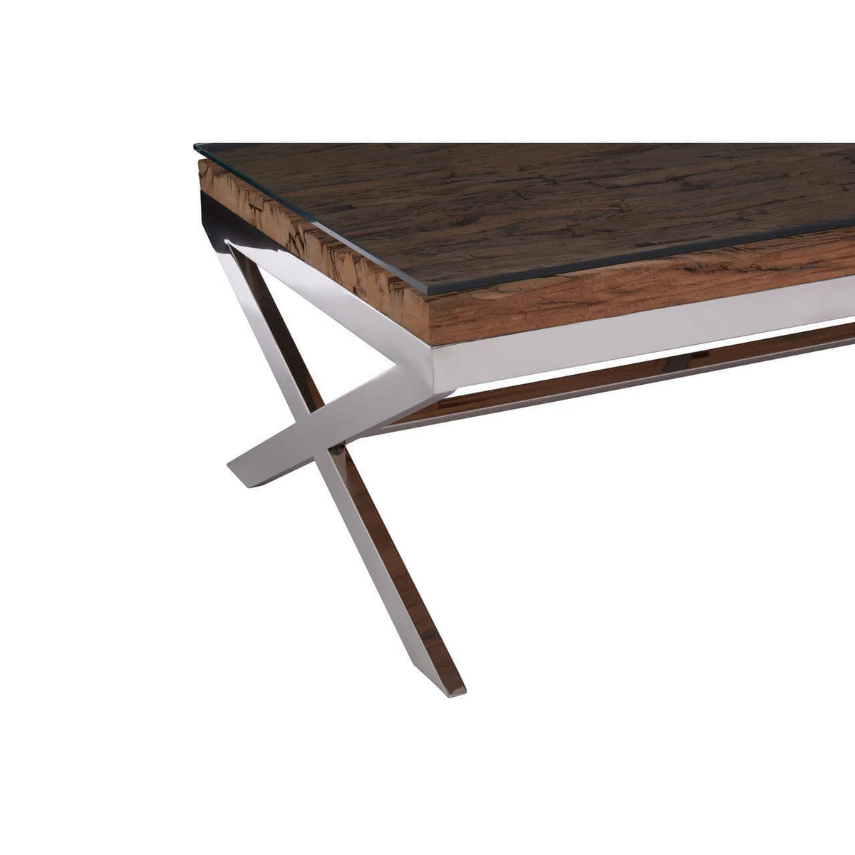 Kindo Natural Coffee Table With Cross Base.