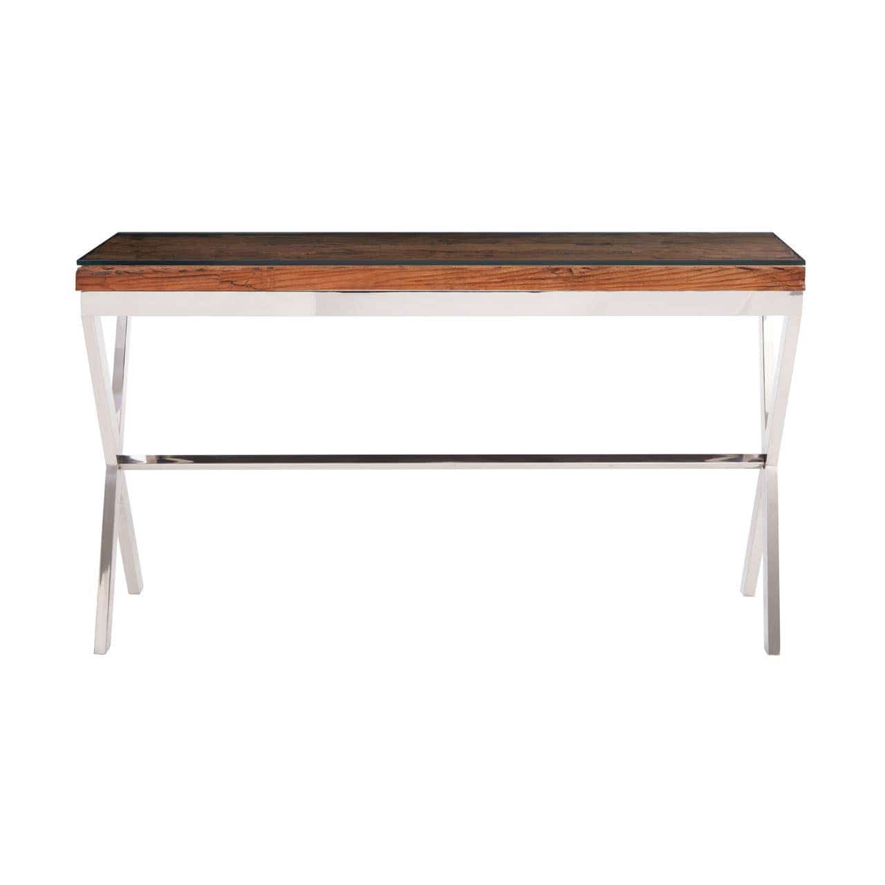 Noosa & Co. Living Kindo Natural Console Table With Cross Base House of Isabella UK