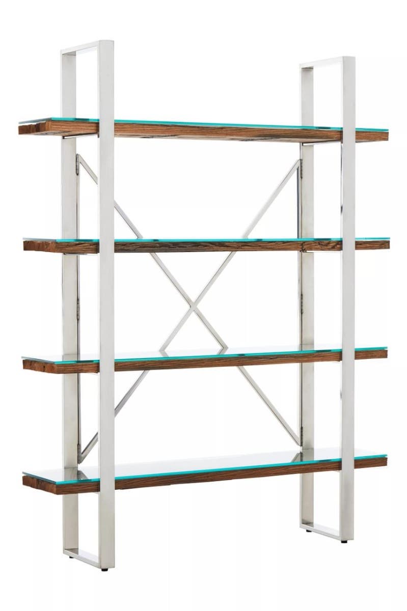 Noosa & Co. Living Kindo Natural Wood Four Tier Shelf Unit House of Isabella UK