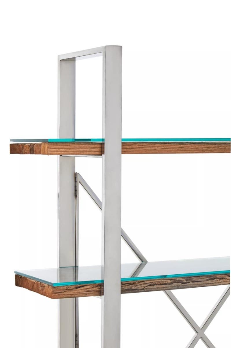 Kindo Natural Wood Four Tier Shelf Unit.