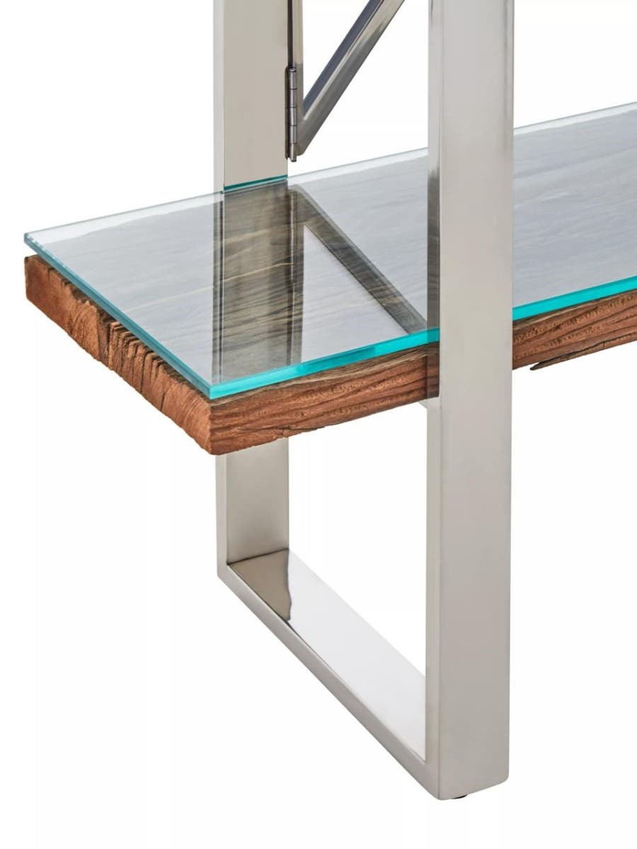 Kindo Natural Wood Four Tier Shelf Unit.