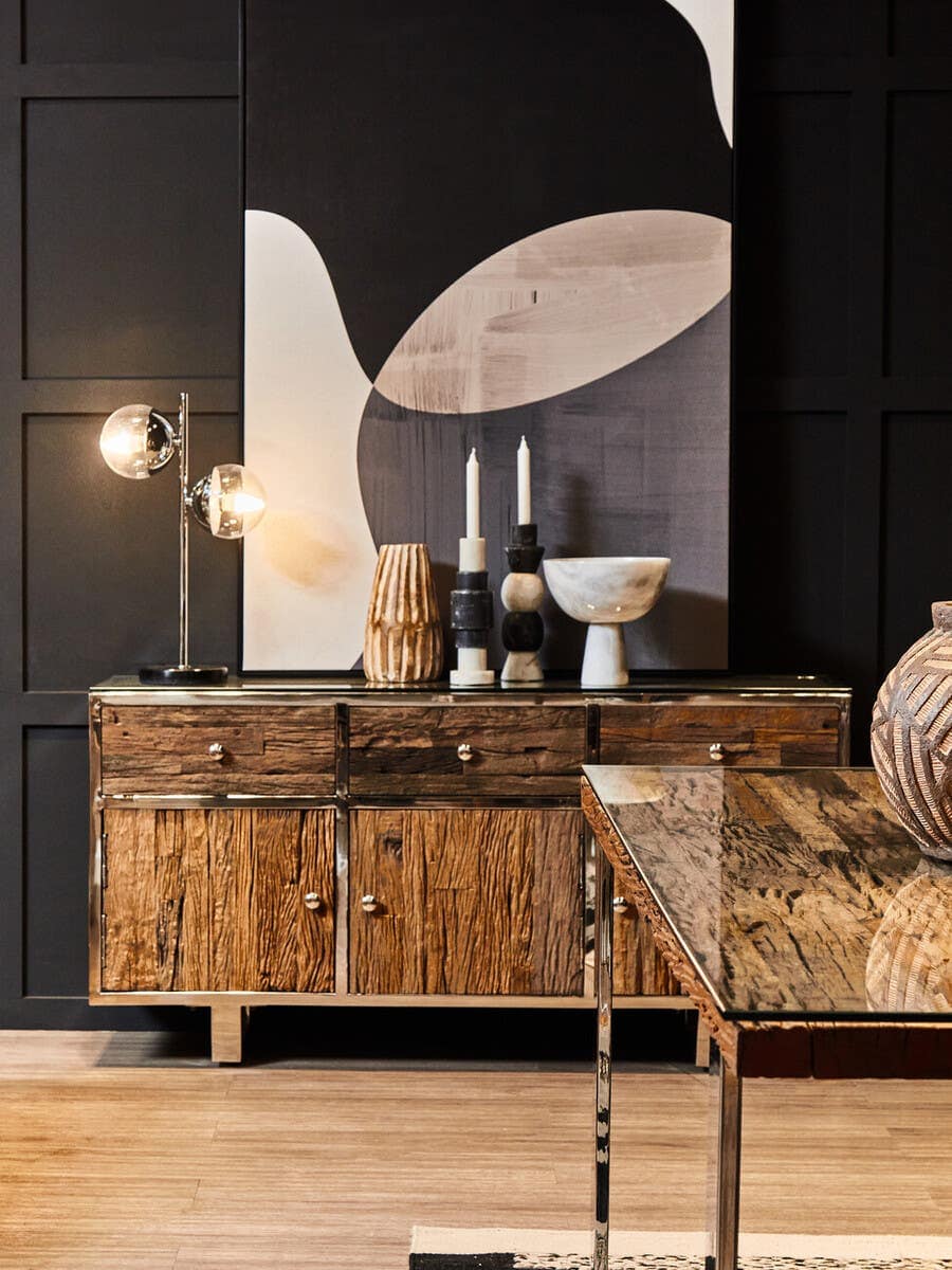 Kindo Natural Wood Sideboard.