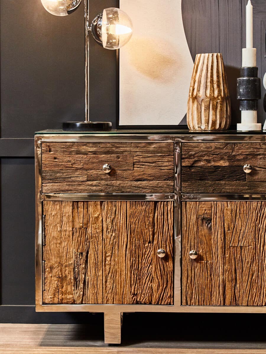 Kindo Natural Wood Sideboard.