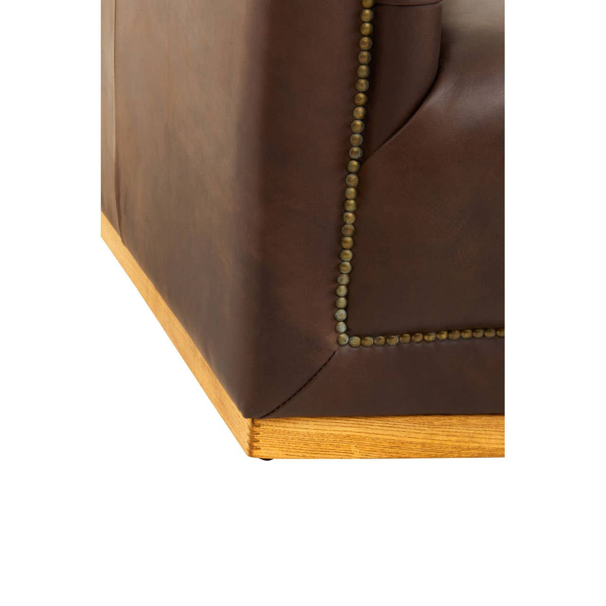 King Three Seater Tufted Leather Sofa.