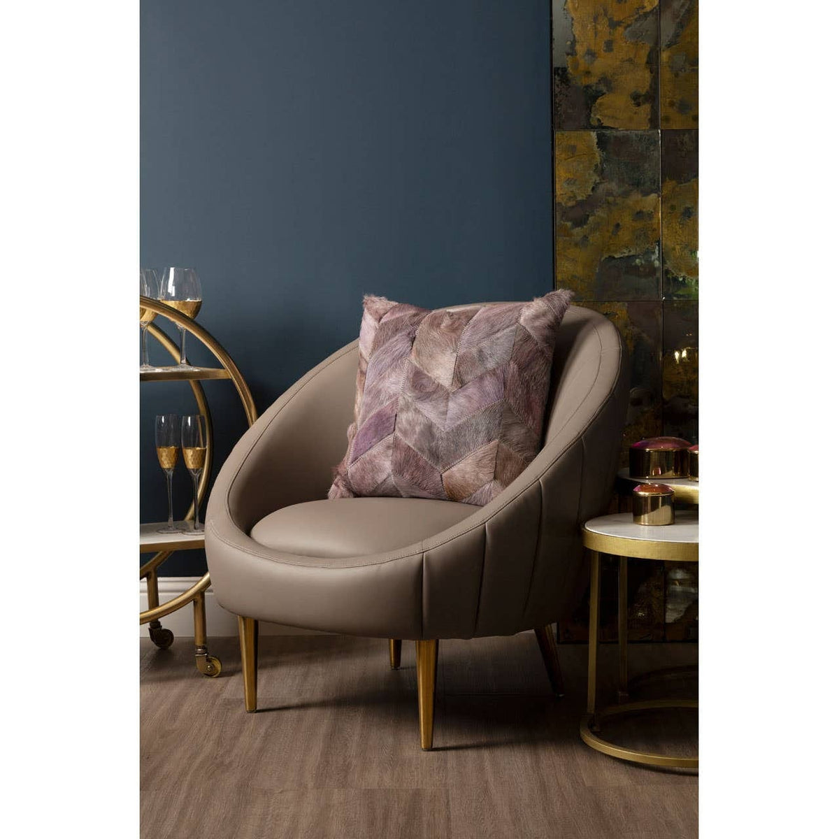 Noosa & Co. Living Lagero Brown Leather Effect Armchair House of Isabella UK