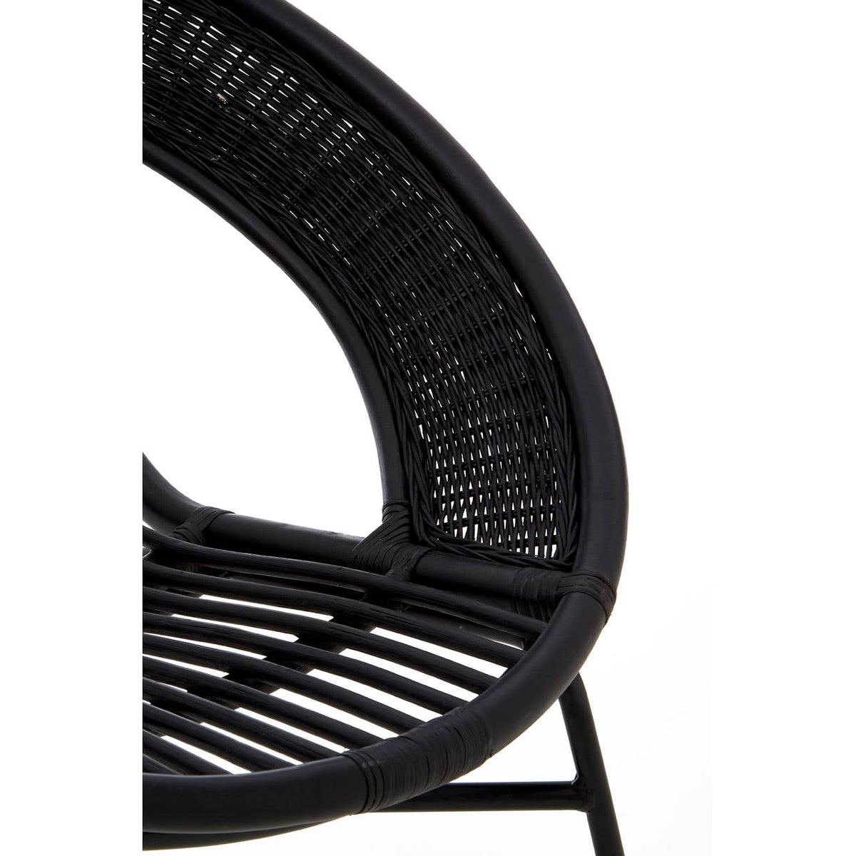 Lagom Black Natural Rattan And Iron Black Chair.