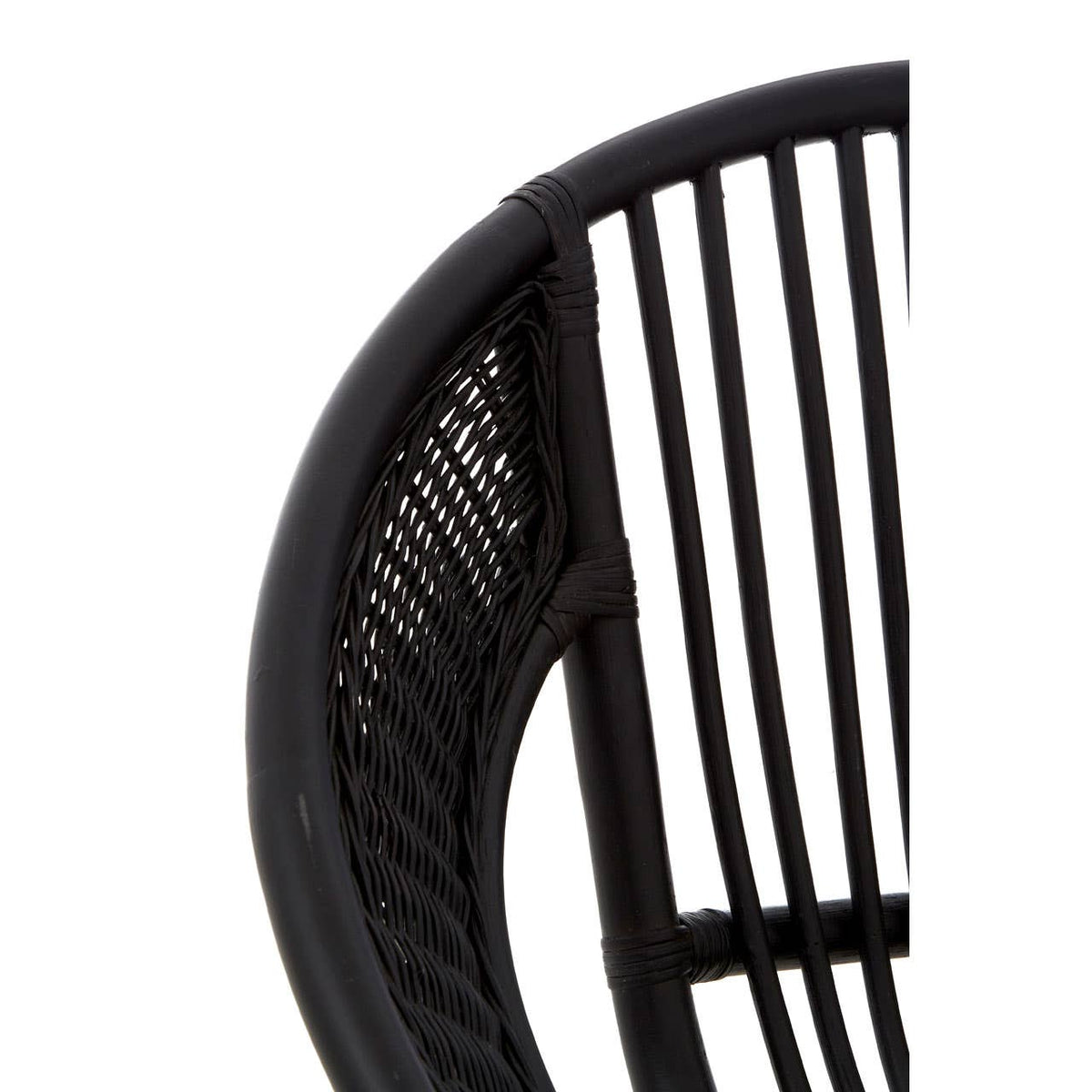 Lagom Black Natural Rattan And Iron Black Chair.