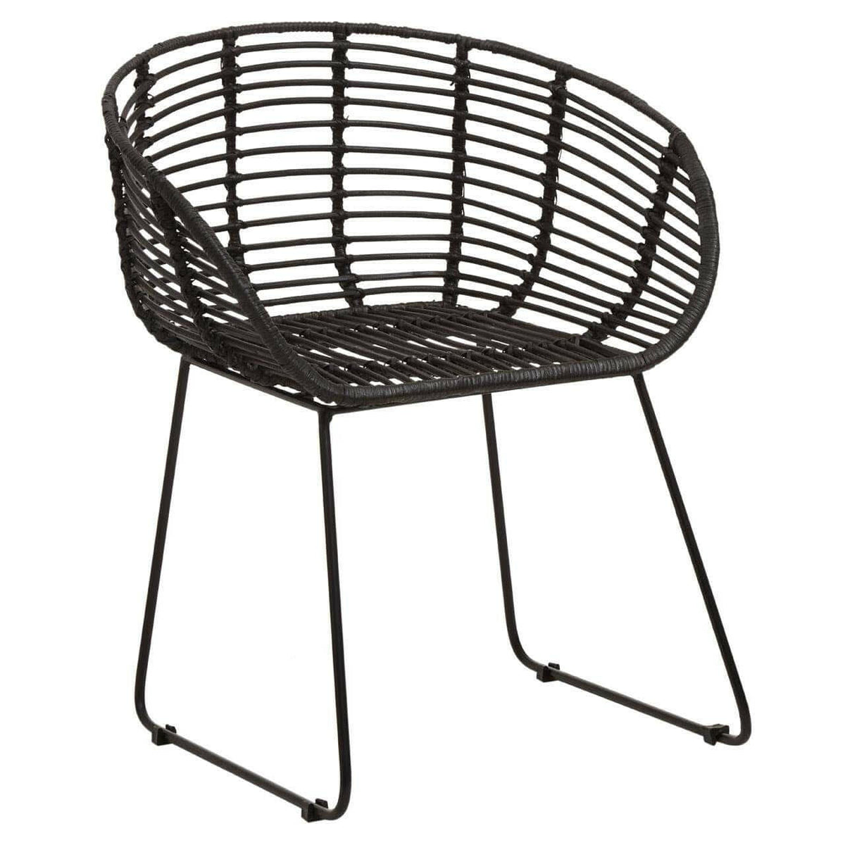 Lagom Black Natural Rattan Chair.
