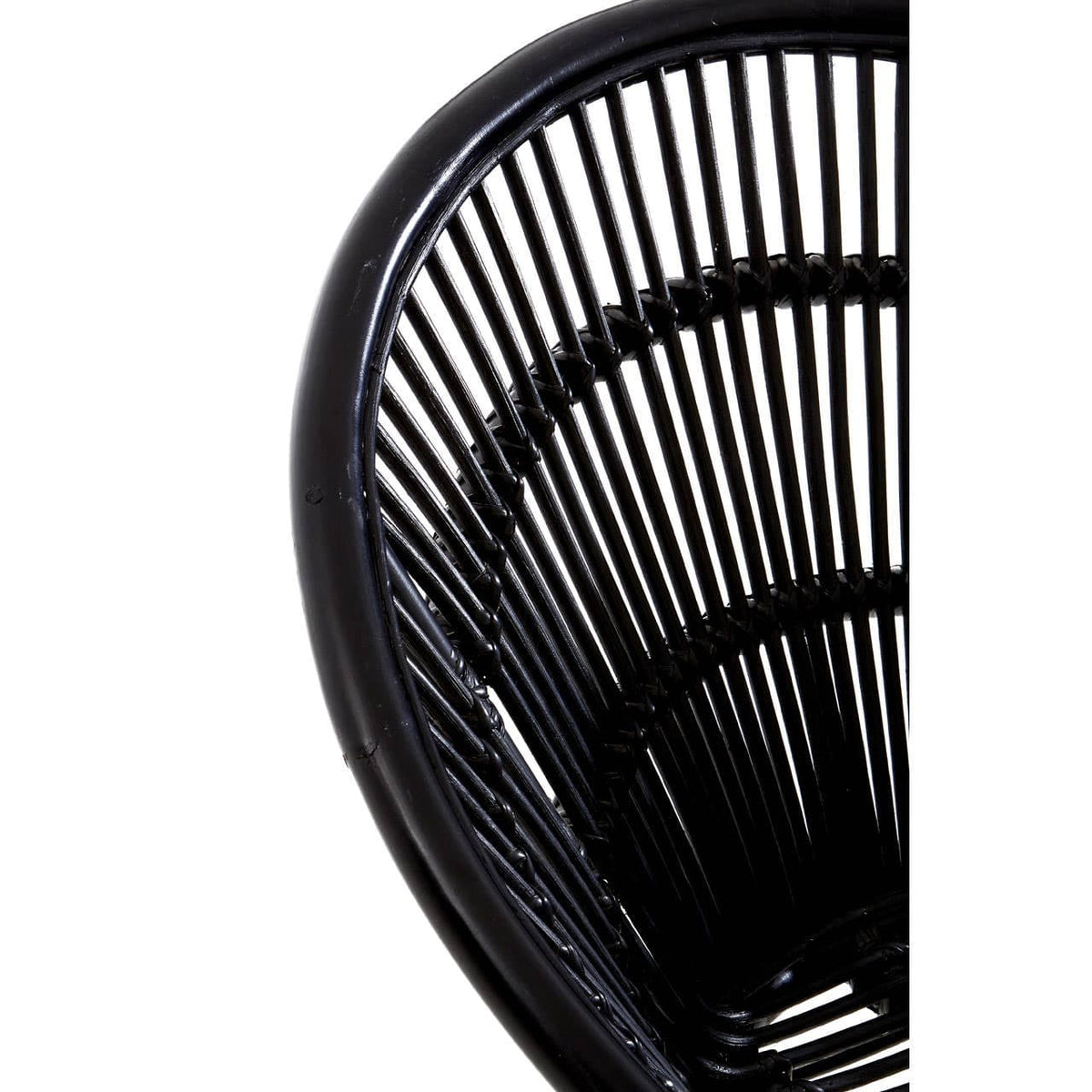 Lagom Black Natural Rattan Chair With Iron Legs.