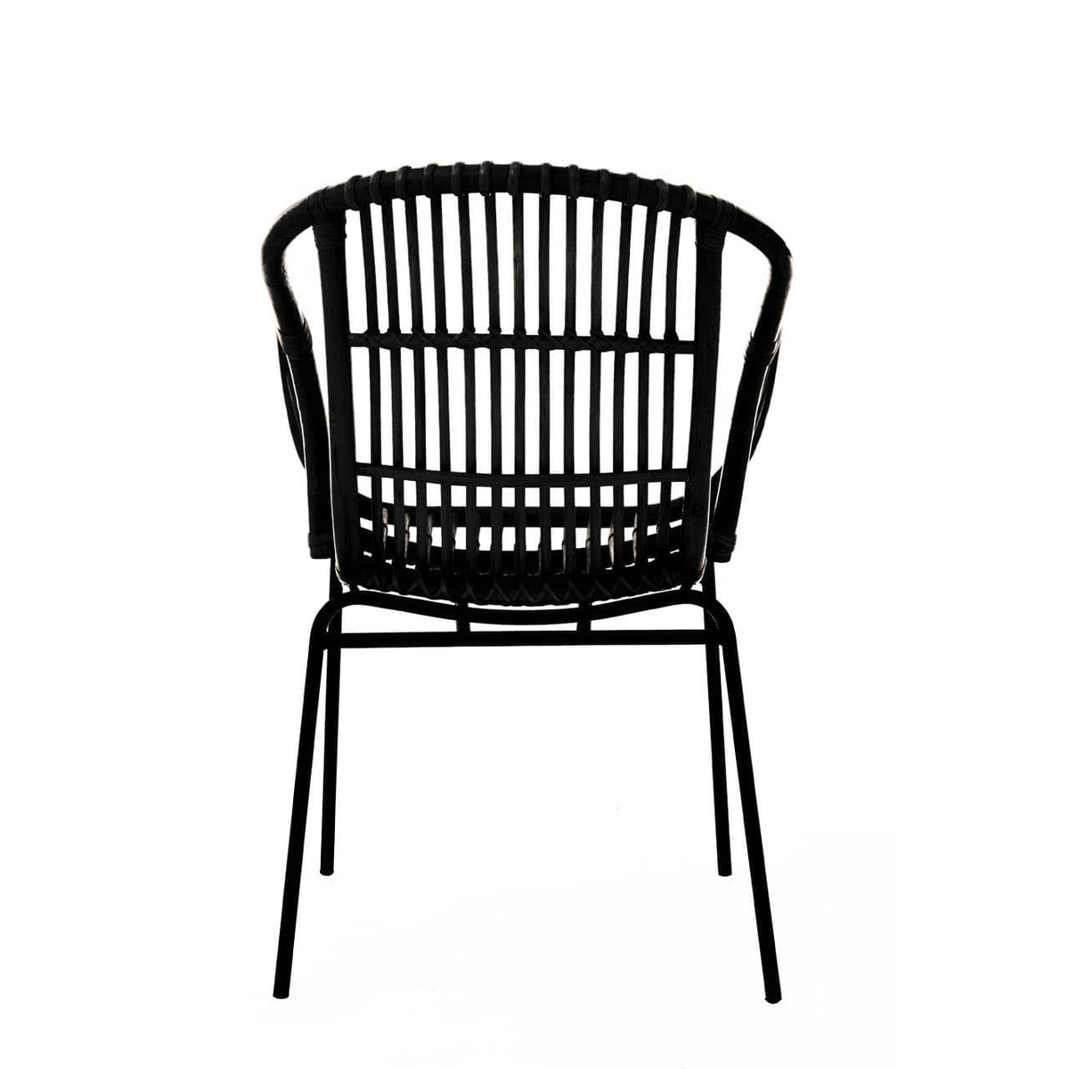 Lagom Black Natural Rattan Chair With Raised Sides.