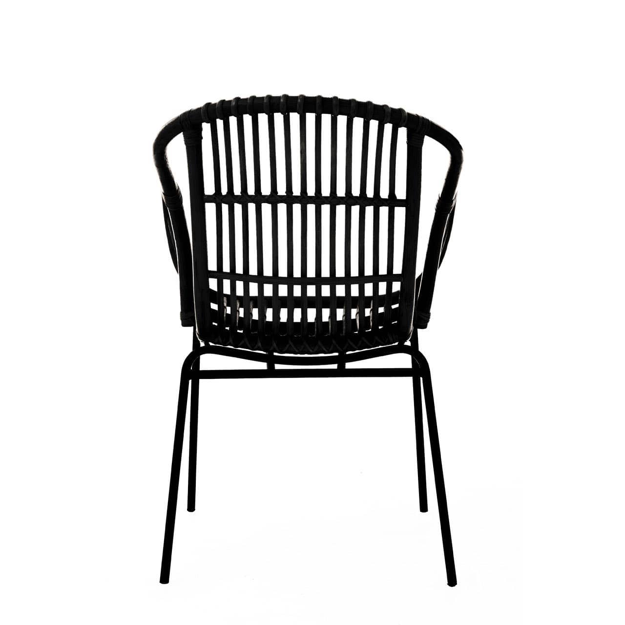 Noosa & Co. Living Lagom Black Natural Rattan Chair With Raised Sides House of Isabella UK