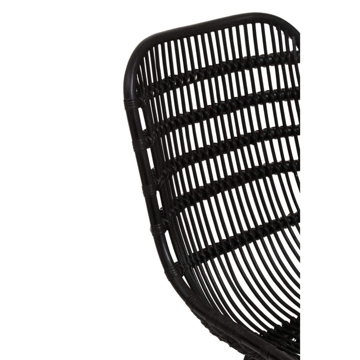 Noosa & Co. Living Lagom Curved Black Natural Rattan Chair House of Isabella UK