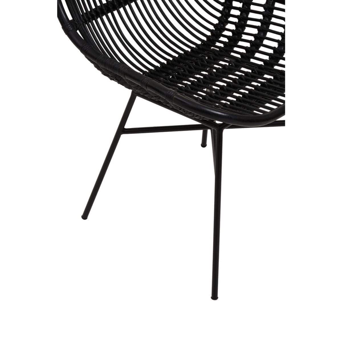 Noosa & Co. Living Lagom Curved Black Natural Rattan Chair House of Isabella UK