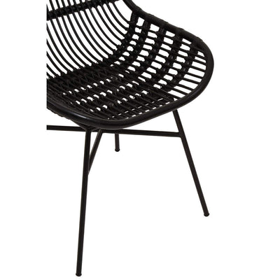 Noosa & Co. Living Lagom Curved Black Natural Rattan Chair House of Isabella UK