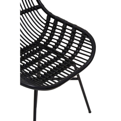 Noosa & Co. Living Lagom Curved Black Natural Rattan Chair House of Isabella UK