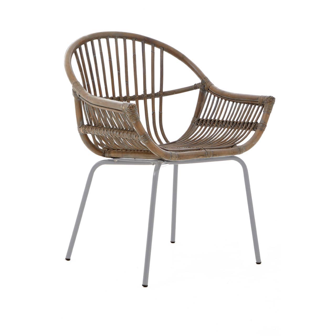 Noosa & Co. Living Lagom Grey Wash Natural Rattan Chair House of Isabella UK