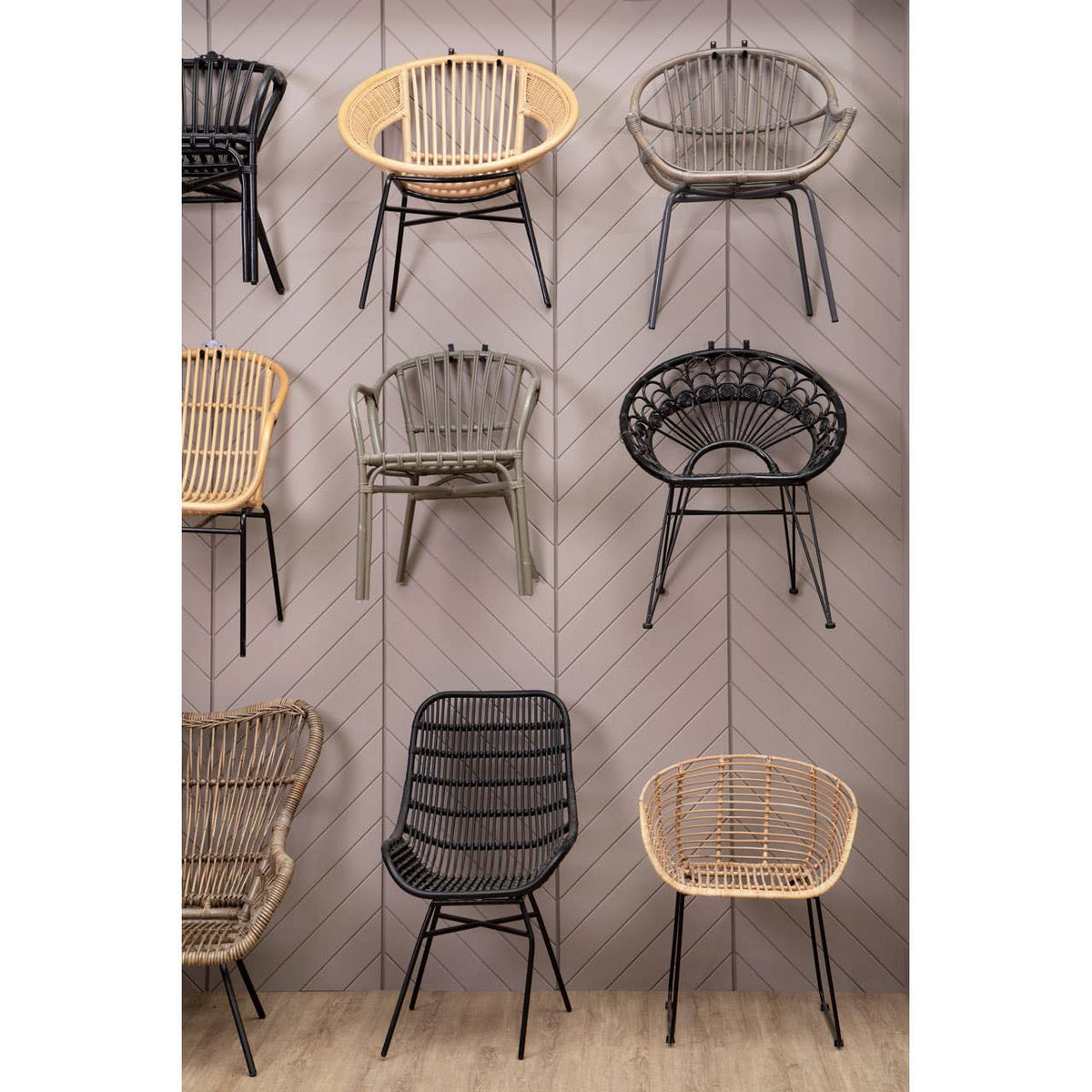 Lagom Grey Wash Natural Rattan Chair.