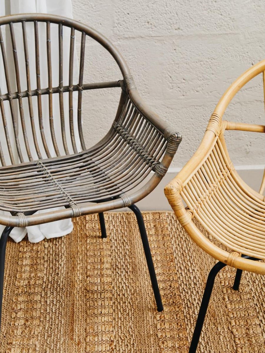 Lagom Grey Wash Natural Rattan Chair.