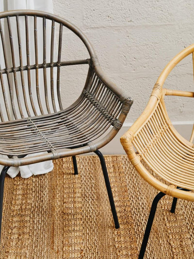 Noosa & Co. Living Lagom Grey Wash Natural Rattan Chair House of Isabella UK