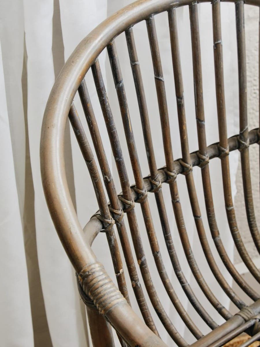 Lagom Grey Wash Natural Rattan Chair.