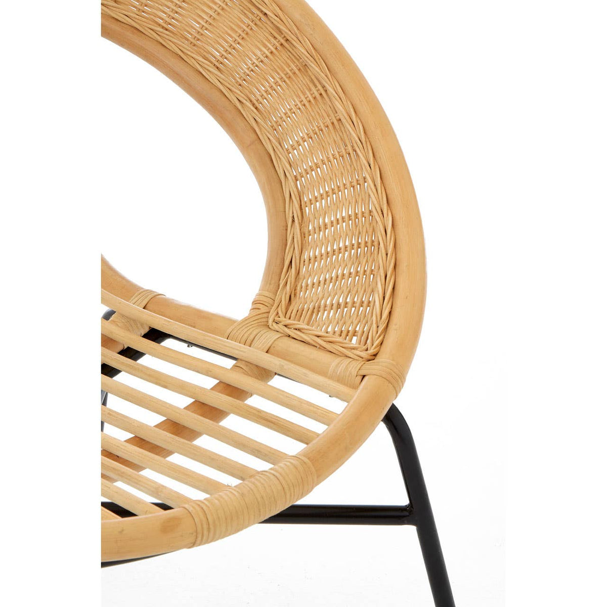 Lagom Natural Rattan And Black Iron Chair.